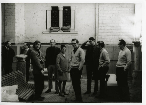 Scholars on the patio of the Coptic Museum