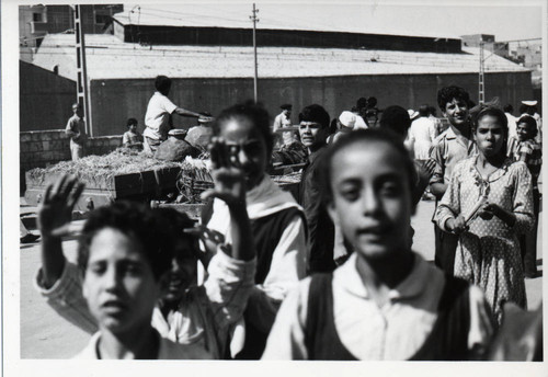 Street scene during Henry Kissinger's visit to the Coptic Museum