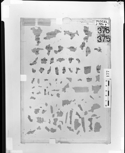 Unidentified papyri fragments from the J-series