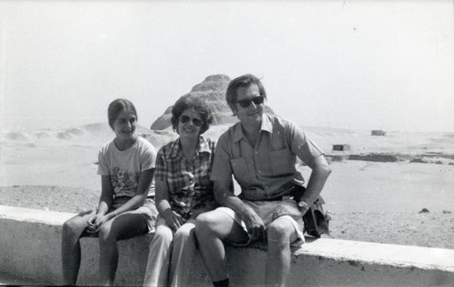 Postcard of James, Anita, and Joy Robinson