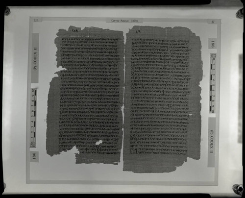 Codex II, papyrus pages 116 and 27