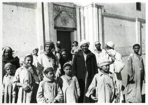 Egyptian crowd outside a church