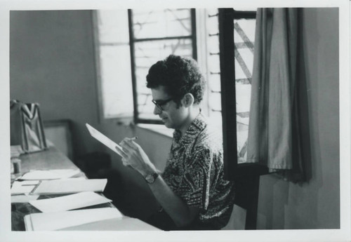 Gerald M. Browne at work in the Coptic Museum