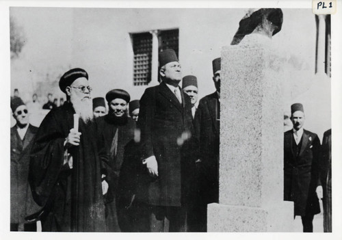 Coptic officials and monument