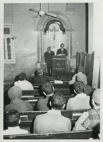 James Robinson preaching at Evangelical Coptic Church of Naj' Ḥammādī