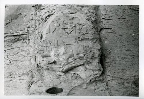 Close-up of tomb hieroglyphs Cave T 152