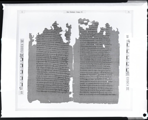 Codex VI papyri pages 6 and 71