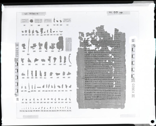 Codex VI papyrus page 77 and miscellaneous fragments