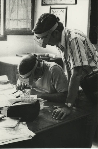 James Robinson and Charles Hedrick at work in the Coptic Museum