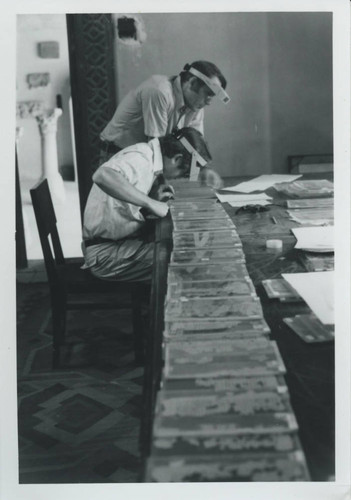 James Robinson and Charles Hedrick at work in the Coptic Museum