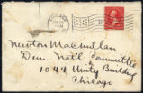 Envelope from Ade's letter to MacMillan dated 1900 July 24