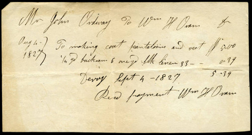 Receipt, 1827 August 4