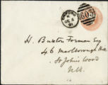 Envelope from Daniel's letter to Forman, 1891 October 5