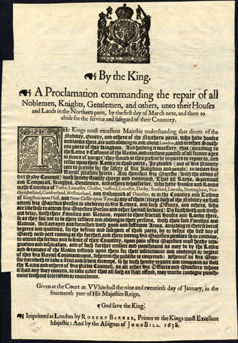 King Charles I speech, 1638 January 29