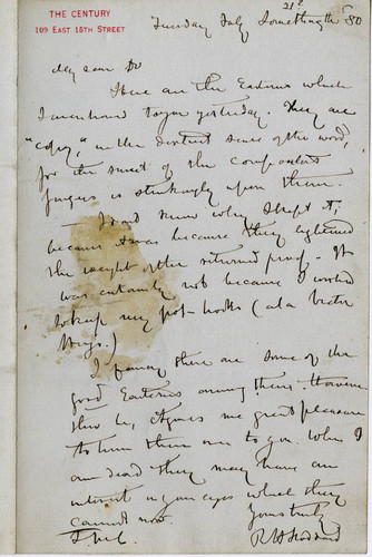 Richard Henry Stoddard letter, 1880 July