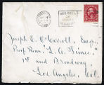 Envelope from Sterling's letter to Johnson, 1923 May 27