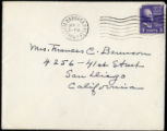 Envelope from Abbott's letter to Castellan Berenson dated 1952 January 7