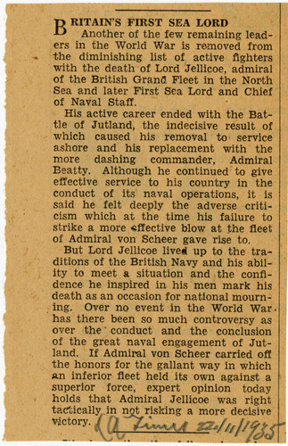 Britain's First Sea Lord