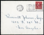 Envelope from Sterling's letter to Johnson, 1925 June 27