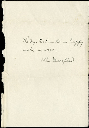 John Masefield note