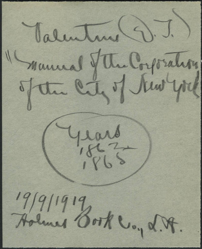 Perkins' notes, 1919 September 19