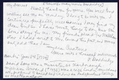 Transcription of Philip Doddridge letter