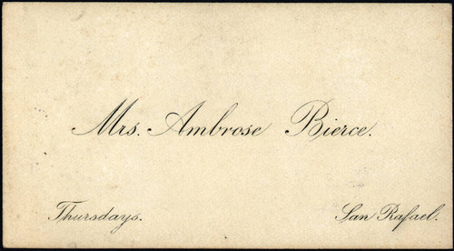 Mrs. Ambrose Bierce card