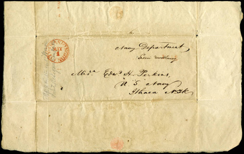 Cover from Woodbury's letter to Perkins, 1832 May 1