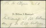 Dr. William A. Hammond calling card