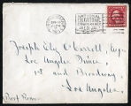 Envelope from Sterling's letter to Johnson, 1923 June 18