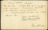 Dion Boucicault letter, 1881 December 2