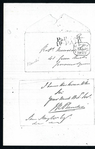 James Robinson Planché note to Robert Morrison Esq., 1842