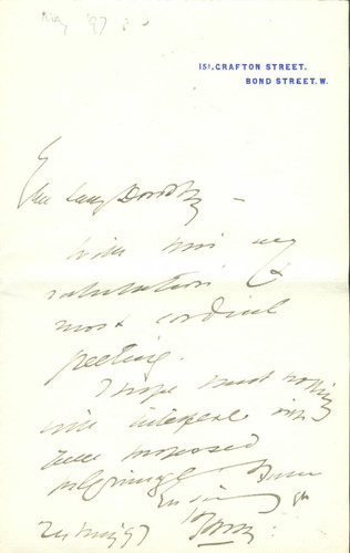 Henry Irving letter to Lady Dorothy Nevill, 1897 May 24