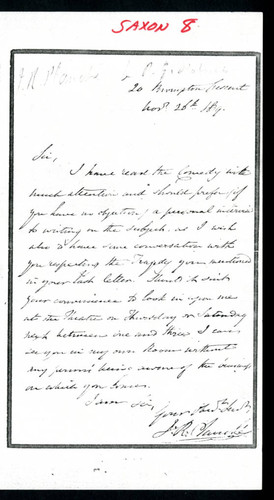James Robinson Planché letter to [unknown], 1839 November 26