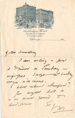 Henry Irving letter to H.J. Loveday