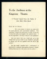 George Bernard Shaw appeal to the audience at the Kingsway Theatre, 1913