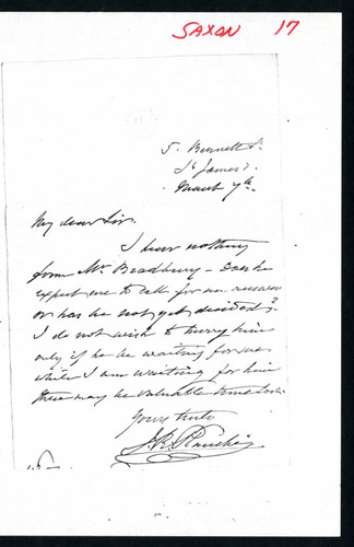 James Robinson Planché letter to unnamed recipient, March 7