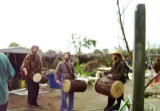 Drumming at construction site