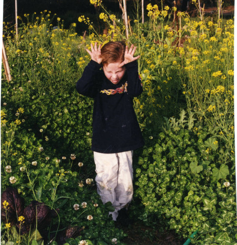 Child among the greenery