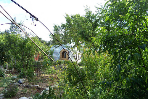 Earth Dome behind greenery