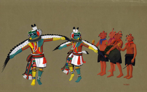 Eagle and mudhead kachinas