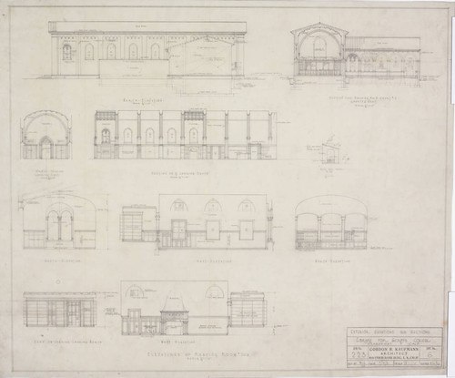 Exterior elevations and sections, sheet 6