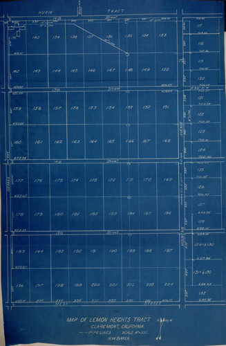 Wheeler scrapbook 3, page 384, Map of Lemon Heights tract