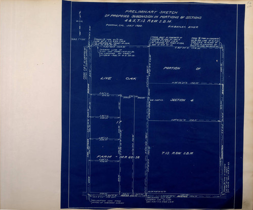 Wheeler scrapbook 3, page 376, Blueprint of preliminary sketch