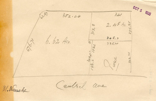 Wheeler scrapbook 3, page 364, loose materials, M. Weineke map