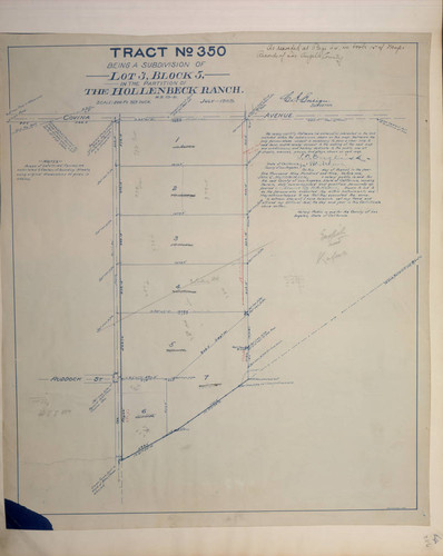 Wheeler scrapbook 3, page 386, Tract no. 350 map