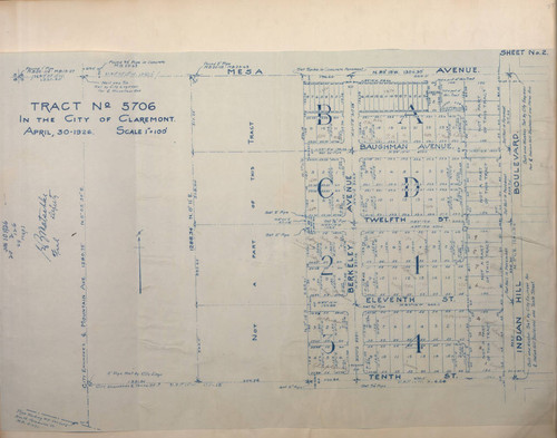 Wheeler scrapbook 3, page 372, Tract no. 5706 map