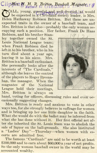 Mrs. H.R. Britton, baseball magnate