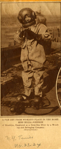 A far cry from woman's place in the home: Miss Hilda Johnson