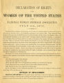 Declaration of rights of the women of the United States by the National Woman Suffrage Association